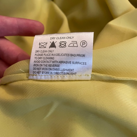 KAREN MILLEN Silk Chartreuse Ruffled Dress - Picture 11 of 11